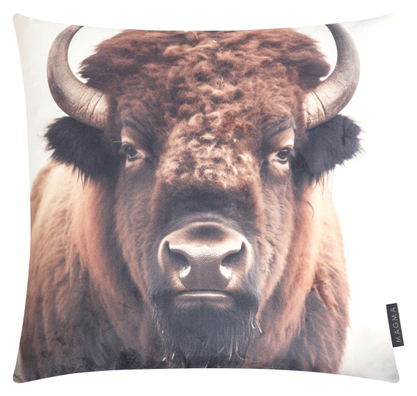 Magma Kissenhülle Wild Animals 'Bison' 45 x 45 cm Braun